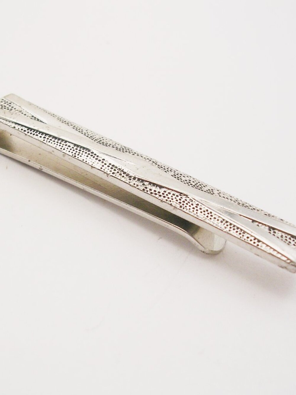 Vintage Tie Bar Money Clip classic silver color Swank Formal Suit Accessory